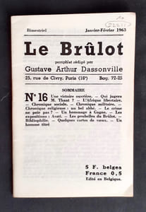 Le Brûlot - N°16 - Pamphlet rédigé par Gustave-Arthur Dassonville - Janvier-Février 1963 -