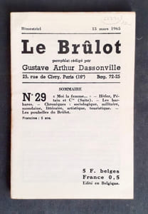 Le Brûlot - N°29 - Pamphlet rédigé par Gustave-Arthur Dassonville - 15 mars 1965 -