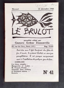 Le Brûlot - N°41 - Pamphlet rédigé par Gustave-Arthur Dassonville - 15 décembre 1966 -