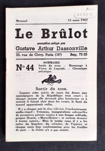 Le Brûlot - N°44 - Pamphlet rédigé par Gustave-Arthur Dassonville - 15 mars 1967 -