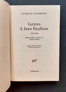 Lettres à Jean Paulhan - 1933-1965 -