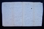 Article manuscrit autographe de Prevost-Paradol de 12 feuillets, paru dans le Journal des Débats, à propos du livre, Correspondance du R.P. Lacordaire ...