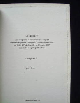 Lustrales - . JANVIER (Dominique) -