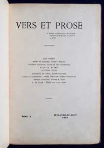 Vers et prose - Tome X - Juin-Juillet-Août 1907 - 