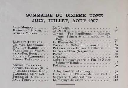 Vers et prose - Tome X - Juin-Juillet-Août 1907 -