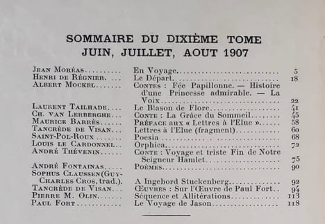 Vers et prose - Tome X - Juin-Juillet-Août 1907 - . MOREAS (Jean) - REGNIER (Henri de) - MOCKEL (Albert) - TAILHADE (Laurent) - LERBERGHE (Charles ...
