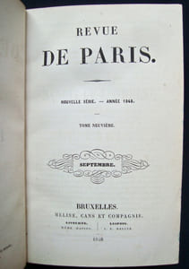 Revue de Paris - Septembre et Octobre 1848 -