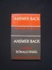 Answer back -. FINKEL (Donald) - 