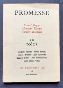 Promesse - 10 poètes - n°21, printemps 1968 -
