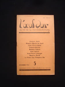 L'Oeuf dur - N°5 - Novembre 1921 -