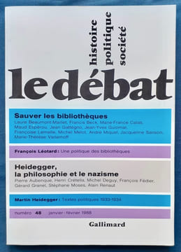 Le Débat Numéro 48 - Janvier-février 1988 - . HEIDEGGER (Martin) - LEOTARD (François) - MELOT (Michel) - DEGUY (Michel) - (Le Débat) -