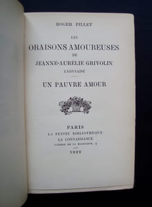 Les Oraisons amoureuses de Jeanne-Aurélie Grivolin, lyonnaise - Un Pauvre amour -