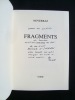 Fragments (1936-1950) -. NOVERRAZ (Henri) -