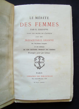 Le Mérite des femmes - . LEGOUVE (Gabriel) -