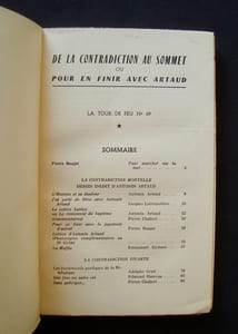 De la contradiction au sommet ou pour en finir avec Artaud - La Tour de feu, n°69, avril 1961.