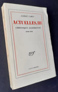 Actuelles, III - Chronique algérienne - 1939-1958 - par CAMUS (Albert) - - Image 1