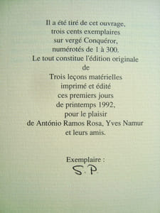 Trois leçons matérielles -
