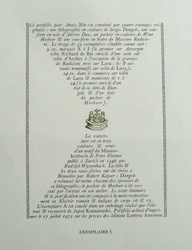 La Maison de l’inceste, en hommage à Anaïs Nin -. DANGELO (Sergio) - DAX (Adrien) - HOEBOER (Wout) - RADICIONI (Massimo) - AELBERTS (Alain-Valery) - ...