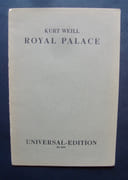 Royal Palace - Oper in einem Akt - Text von Iwan Goll - Musik von Kurt Weill - Op.17 par WEILL (Kurt) - GOLL (Ivan) -  - Image 1