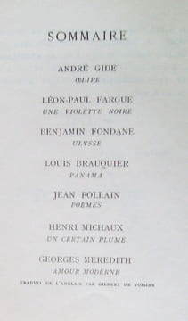 Commerce N°25 - Automne 1930 - . MICHAUX (Henri) - GIDE (André) - FARGUE (Léon-Paul) - FONDANE (Benjamin) - FOLLAIN (Jean) -