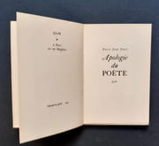 Apologie du poète.  par JOUVE (Pierre Jean). (Guy Lévis Mano). 
