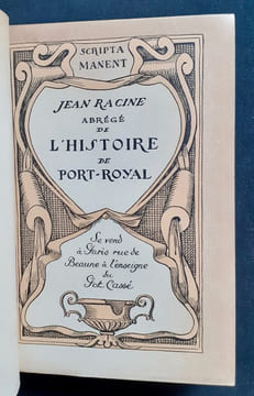 Abrégé de l'histoire de Port-Royal - . RACINE (Jean) -