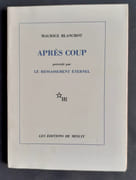 Après coup, précédé de Le ressassement éternel -  par BLANCHOT (Maurice) - 