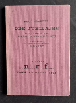Ode jubilaire - Pour le six-centième anniversaire de la mort de Dante - . CLAUDEL (Paul) -