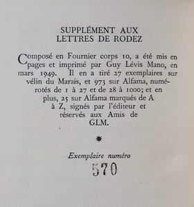 Lettres de Rodez + Supplément aux lettres de Rodez, suivi de Coleridge le traitre -