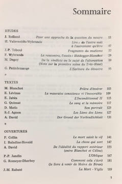 Exercices de la patience n°2 : Blanchot - . BLANCHOT (Maurice) - DEGUY (Michel) - JABES (Edmond) - LEVINAS (Emmanuel) - WYBRANDS (Francis) -