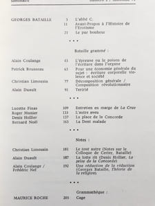 Gramma - Ecriture et lecture : n°1, automne 1974 : Georges Bataille -