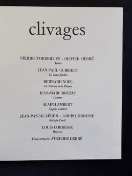 Clivages n°3, février 1975 -. BAUDAT (Thierry) - NOEL (Bernard) - CORDESSE (Louis) - DEBRE (Olivier) - TORREILLES (Pierre) -