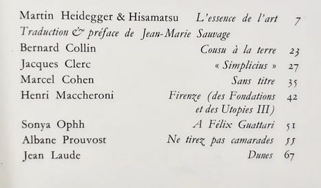 Nioques n°6. Première série (1990-1995). . HEIDEGGER (Martin) - HISAMATSU - COLLIN (Bernard) - CLERC (Jacques) - COHEN (Marcel) - MACCHERONI (Henri) - ...