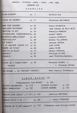 Banana Split n°22 - . BOLTANSKI (Christian) - PAZ (Octavio) - SACRE (James) - VEINSTEIN (Alain) - PESSOA (Fernando) - GIRAUDON (Liliane) - VITON ...