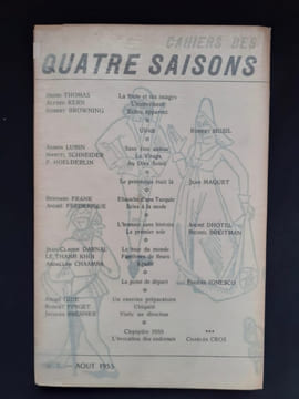 Cahiers des saisons : collection complète du n°1 à 49, août 1955 - printemps 1967 - . CAMUS (Albert) - DHOTEL (André) - THOMAS (Henri) - FOLLAIN ...