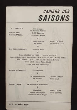 Cahiers des saisons : collection complète du n°1 à 49, août 1955 - printemps 1967 - . CAMUS (Albert) - DHOTEL (André) - THOMAS (Henri) - FOLLAIN ...