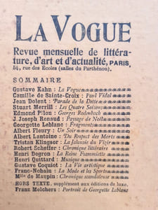 La Vogue. Revue mensuelle de littérature, d'art et d'actualité - Nouvelle série : N°1, janvier 1899.