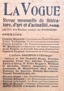 La Vogue. Revue mensuelle de littérature, d'art et d'actualité - Nouvelle série : N°8, août 1899.