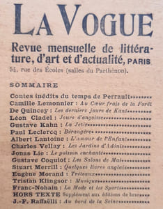 La Vogue. Revue mensuelle de littérature, d'art et d'actualité - Nouvelle série : N°5, mai 1899.