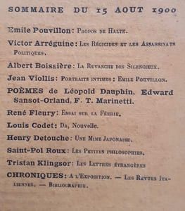 La Vogue. Revue mensuelle de littérature, d'art et d'actualité - Nouvelle série : N°20, août 1900.