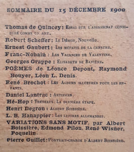 La Vogue. Revue mensuelle de littérature, d'art et d'actualité - Nouvelle série : N°23, décembre 1900.