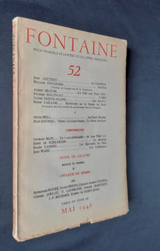 Fontaine, revue mensuelle de la poésie et des lettres françaises : n°52, mai 1946.. DAUMAL (René) - COCTEAU (Jean) - CAILLOIS (Roger) - BLIN (Georges) ...
