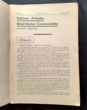 Noir et rouge, Cahiers d'études anarchistes révolutionnaires : du n°2 au n°46 de 1956 à 1970.. Christian Lagant, Paul Zorkine, Errico Malatesta, ...