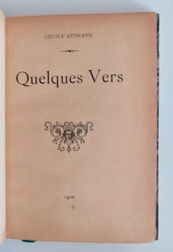 Quelques vers -. GUINAND (Cécile) - (Marcel Gerbidon) -