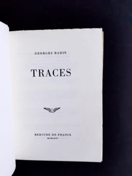Traces.. BADIN (Georges) - (Maurice Blanchot) -