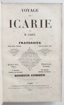 Voyage en Icarie.. CABET (Etienne).