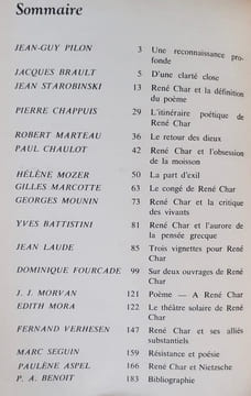 Liberté. Juillet-août 1968 (volume 10, n°4) : Hommage à René Char. . CHAR René. ASPEL Paulène. BATTISTINI Yves. BENOIT Pierre André. BRAULT Jacques. ...