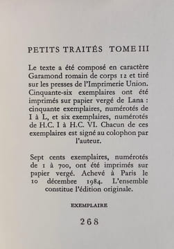 Petits traités. Tome III.. QUIGNARD (Pascal) -