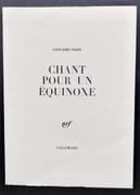 Chant pour un équinoxe. par SAINT-JOHN PERSE.