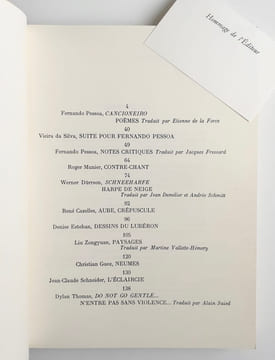 Argile n°IV : automne 1974.. PESSOA (Fernando) - VIEIRA DA SILVA - MUNIER (Roger) - DURRSON (Werner) - CAZELLES (René) - ESTEBAN (Denise) - ZONGYUAN ...